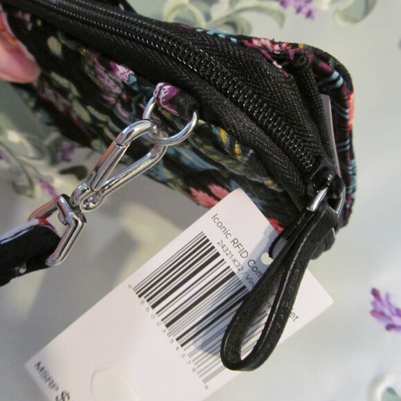 Vera Bradley Vines Floral Iconic RFID Wristlet Wallet Combo - Picture 7 of 15